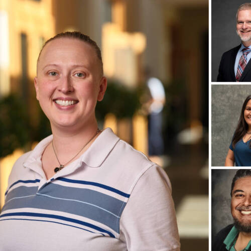 Images of Professor MaryJohn and other professors connected to the $3,000 Pew Faculty Teaching and Learning Center (FTLC) Teaching Innovation Grant she received